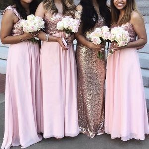 Women's Sequined Long Prom Bridesmaid Dress